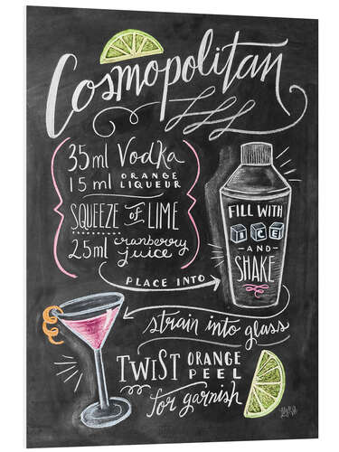 Foam board print Cosmopolitan recipe