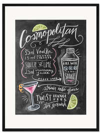 Gerahmter Kunstdruck Cosmopolitan Rezept (Englisch)