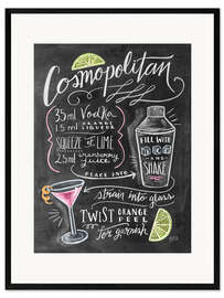 Framed art print Cosmopolitan recipe