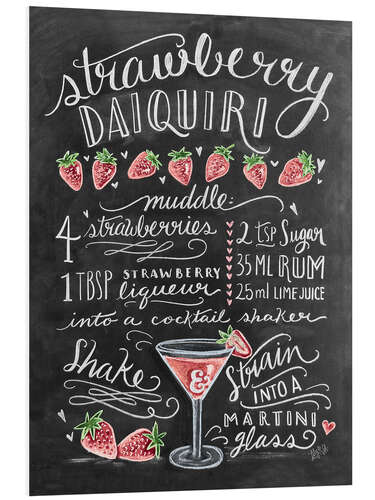 Foam board print Strawberry Daiquiri recipe