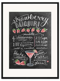 Gerahmter Kunstdruck Erdbeer-Daiquiri Rezept (Englisch)