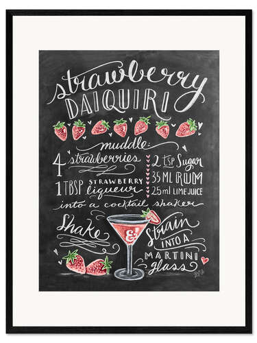 Framed art print Strawberry Daiquiri recipe