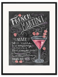 Gerahmter Kunstdruck French Martini Rezept (Englisch)