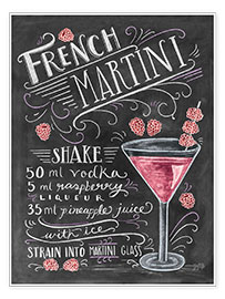 Póster Receta de French Martini (inglés)