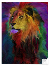 Muursticker Rainbow Lion