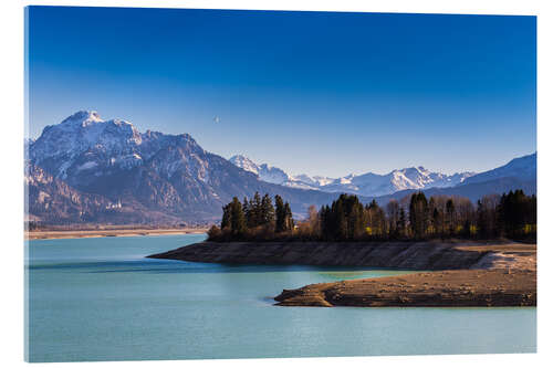 Acrylic print Lake in Bavaria with Alps