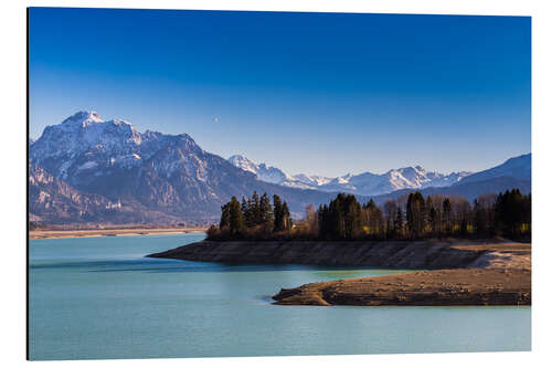 Tableau en aluminium Lake in Bavaria with Alps