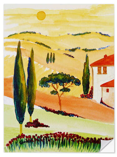 Selvklæbende plakat Tuscany Idyll 5