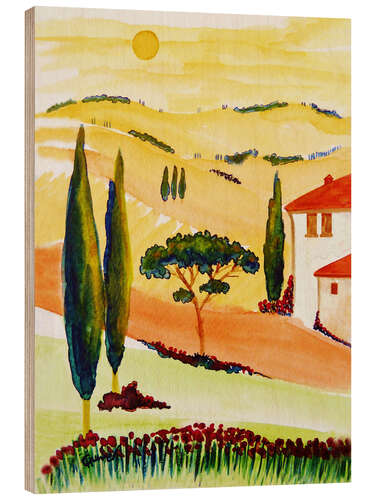 Hout print Tuscany Idyll 5