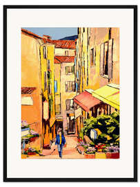 Gerahmter Kunstdruck Marktgasse im Abendlicht