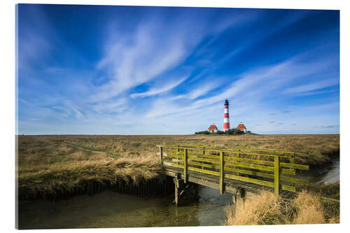 Acrylglas print Westerhever lighthouse Sankt Peter Ording