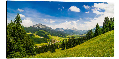 Quadro em plexi-alumínio Valley of Tannheim in Tyrol, Austria