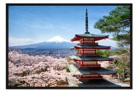 Gerahmter Kunstdruck Chureito Pagoda in Yamanashi