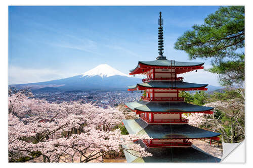 Vinilo para la pared Chureito Pagoda in Yamanashi