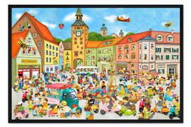 Gerahmter Kunstdruck Sommer in der Stadt