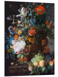 Foam board print Still Life with Flowers and Fruit