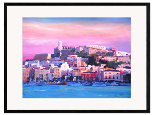 Kehystetty taidepainatus Ibiza Old Town and Harbour - Pearl Of the Mediterranean Sea