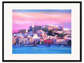 Kehystetty taidepainatus Ibiza Old Town and Harbour - Pearl Of the Mediterranean Sea