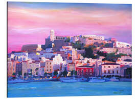 Magnettafel Ibiza Altstadt und Hafen bei Sonnenuntergang - Perle des Mittelmeers