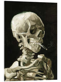 Akrylglastavla  Head of a Skeleton with a Burning Cigarette - Vincent van Gogh