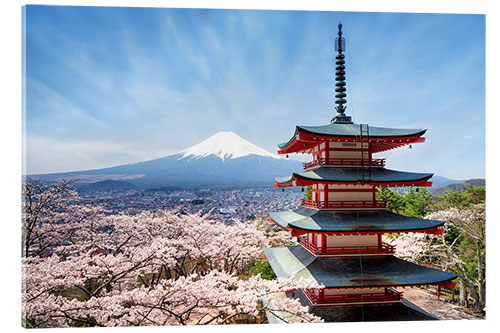 Acrylglasbild Chureito Pagoda in Yamanashi Japan