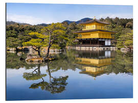 Alubild Goldener Kinkakuji Tempel und Garten im Sommer in Kioto Japan