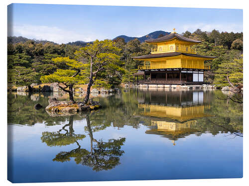 Quadro em tela Golden Kinkakuji Temple and garden in the summer in Kyoto Japan