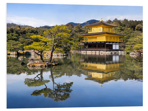 Foam board print Golden Kinkakuji Temple and garden in the summer in Kyoto Japan