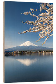 Quadro de madeira Fujiyama Kawaguchiko Japan