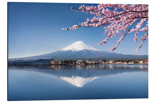 Quadro em alumínio Fujiyama Kawaguchiko Japan in spring