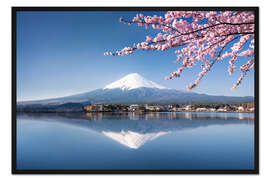 Gerahmter Kunstdruck Fujiyama Kawaguchiko Japan im Frühling