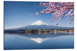 Magnettafel Fujiyama Kawaguchiko Japan im Frühling