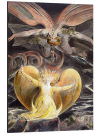 Quadro em alumínio O grande Dragão Vermelho e a Mulher vestida de sol I