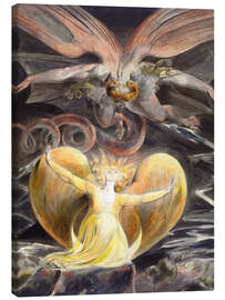Canvastavla  the great red dragon and the woman clothed with sun - William Blake