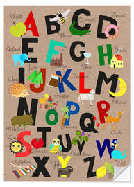 Selvklebende plakat Alphabet German