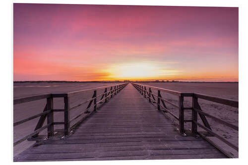 Quadro em PVC Long jetty at the beach of St. Peter Ording