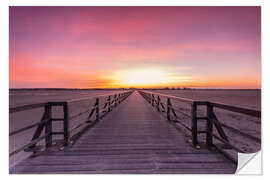 Naklejka na ścianę Long jetty at the beach of St. Peter Ording