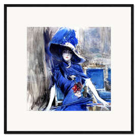 Framed art print Diva in blue