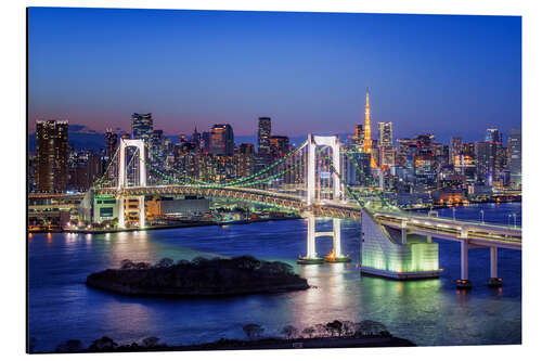 Tableau en aluminium Pont Arc-en-ciel à Tokyo et tour de Tokyo