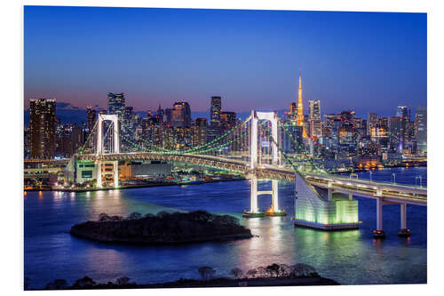 Stampa su PVC Tokyo Rainbow Bridge with Tokyo tower at night