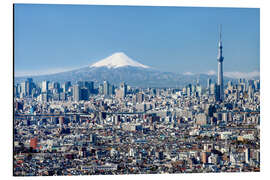 Cuadro de aluminio Tokyo Skyline with Mt Fuji and Skytree and Shinjuku