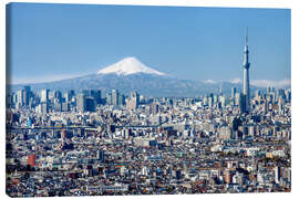 Quadro em tela Tokyo Skyline with Mt Fuji and Skytree and Shinjuku