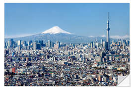 Naklejka na ścianę Tokyo Skyline with Mt Fuji and Skytree and Shinjuku