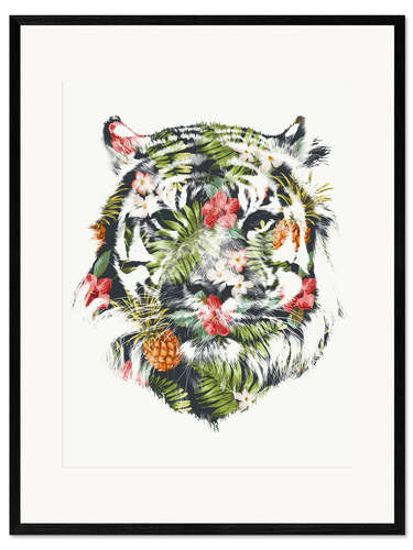 Ingelijste kunstdruk Tropische tijger