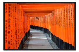 Gerahmter Kunstdruck Torii im Fushimi Inari Schrein in Kyoto