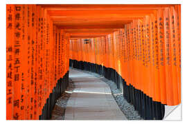 Sticker mural Torii dans le sanctuaire Fushimi Inari à Kyoto