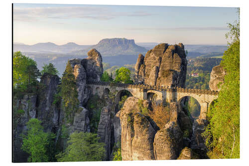 Aluminiumtavla Bastei Bridge in Saxon Switzerland in the morning