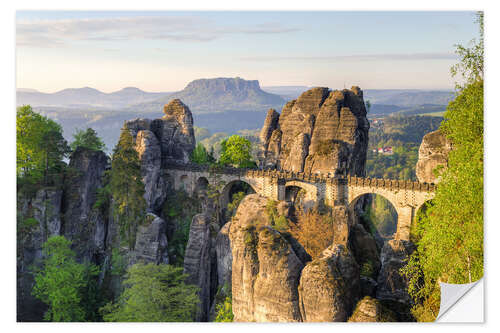 Vinilo para la pared Bastei Bridge in Saxon Switzerland in the morning