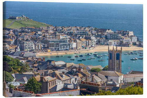 Canvas-taulu Overlooking St. Yves in Cornwall, Engalnd)