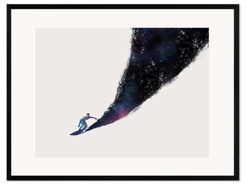 Ingelijste kunstdruk Surfen over het universum